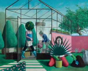 David FESTOC, La serre, Huile sur toile, 89 x 116 cm