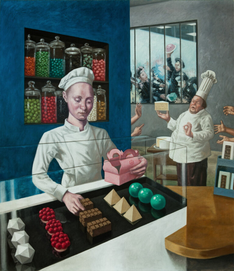 David FESTOC, Le Créateur, Huile sur toile 100 x 88 cm