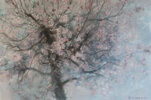 Zhang Qiongfei, Arbre de fleurs 花树, Acrylique sur toile, 140 x 208 c