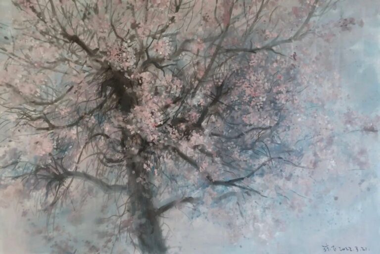 Zhang Qiongfei, Arbre de fleurs 花树, Acrylique sur toile, 140 x 208 c