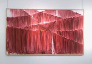 Zhang Qiongfei, Tissu Rouge Série No. 4 红布 系列之四, Acrylique sur toile, 140 x 225 cm