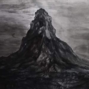 Zhang Qiongfei, Une montagne solitaire 小孤山, Encre de chine sur toile, 140 x 203 cm