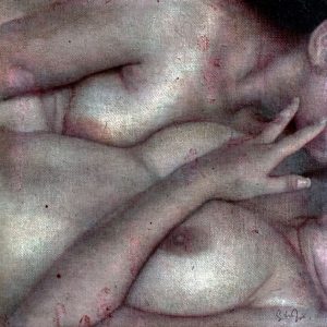 MORALES - Floating Babies - Huile Sur Toile - Diptyque 195 X 130 Cm Chacune 195 X 260 cm Total