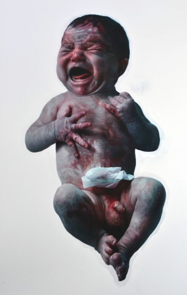 MORALES – Adam – Floating Babies – Huile Sur Toile –  Diptyque 195 X 130 Cm Chacune 195 X 260 cm Total