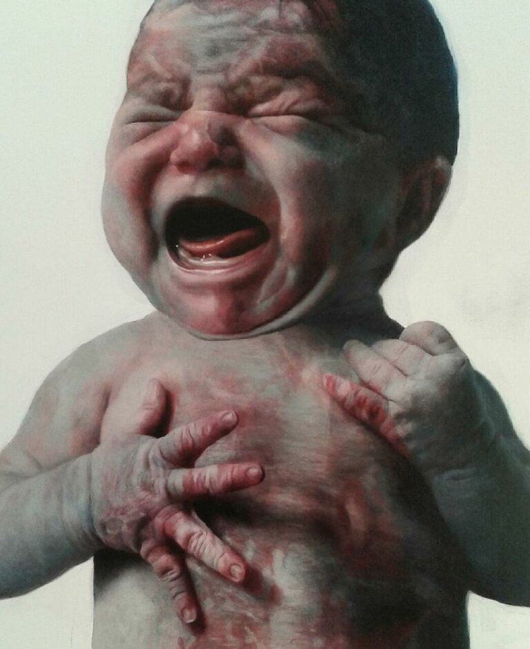 MORALES – Floating Babies – Huile Sur Toile –  Diptyque 195 X 130 Cm Chacune 195 X 260 cm Total