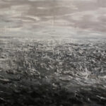 Zhang Qiongfei La Mer Sous Pluie Encre De Chine Sur Toile 140x270cm