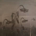 Zhang- Quelques Tournesols -Technique Mixte Sur Toile- 80×80 Cm