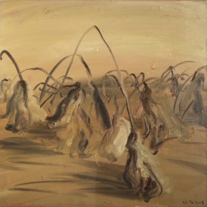 Zhang Qiongfei -Tournesols 2 - Technique Mixte Sur Toile - 80x80 Cm