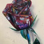 ONEMIZER – Rose de bitume – Technique mixte sur toile