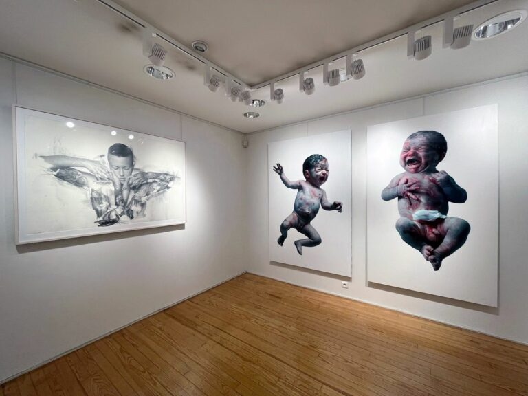 MORALES Eloy Adam & Eve Floating Babies Installtion Huile Sur Toile Dyptique 195 X 110 Cm 195 X 240 Cm Total (3)