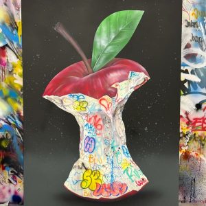 ONEMIZER - Pomme d'amour - Technique mixte sur toile