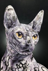 ONEMIZER - Pimp my cat - Technique mixte sur toile