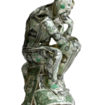 ALBEN – Le penseur, d’après Rodin – résine et billets de 1$ – 37 x 16 x 16 cm 6