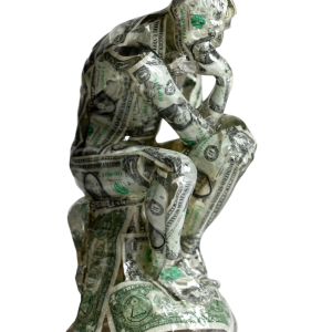 ALBEN - Le penseur, d'après Rodin - résine et billets de 1$ - 37 x 16 x 16 cm 6