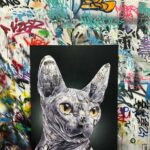 ONEMIZER – Pimp my cat – Technique mixte sur toile