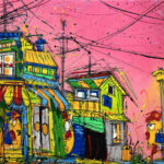 CEET Los Surveillos Aérosol Et Marqueur Et Acrylique Sur Toile 120 X 140 Cm