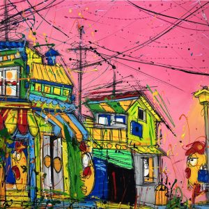 CEET Los Surveillos Aérosol Et Marqueur Et Acrylique Sur Toile 120 X 140 Cm