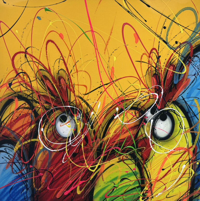 CEET Oros Aérosol Et Marqueur Et Acrylique Sur Toile 80 X 80 Cm