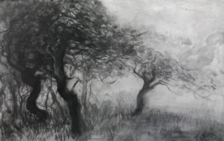 Qiongfei Zhang – Sans Titre – Encre sur toile – 90 X 140 cm