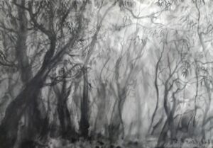 Qiongfei Zhang - Sans Titre - Encre sur toile - 90 X 140 cm