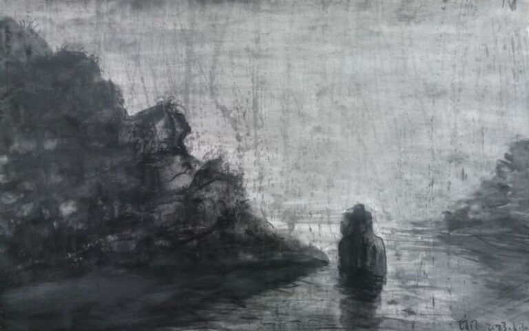 Qiongfei Zhang – Sans Titre – Encre sur toile – 90 X 140 cm