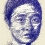 NGUYEN-Woman-Technique mixte sur papier- 80 x 60 cm