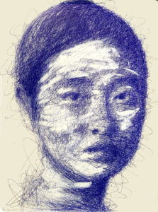 NGUYEN-Woman-Technique mixte sur papier- 80 x 60 cm