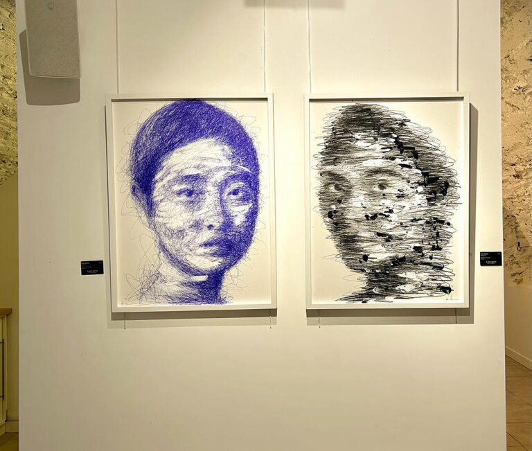 NGUYEN-Installation-Woman-Technique mixte sur papier- 80 x 60 cm