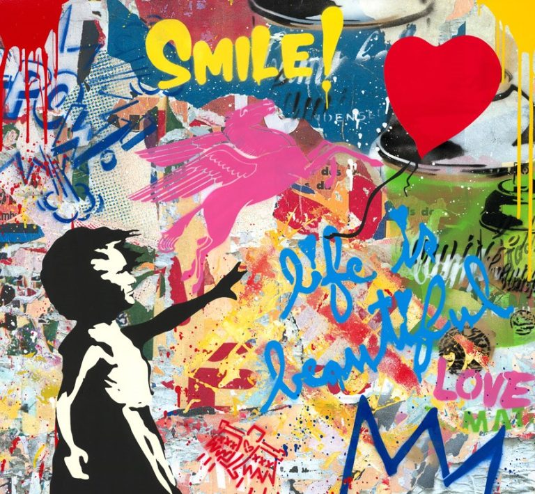 MR BRAINWASH Balloon Girl 127 X 96.5 Cm Technique Mixte Sur Papier (2)