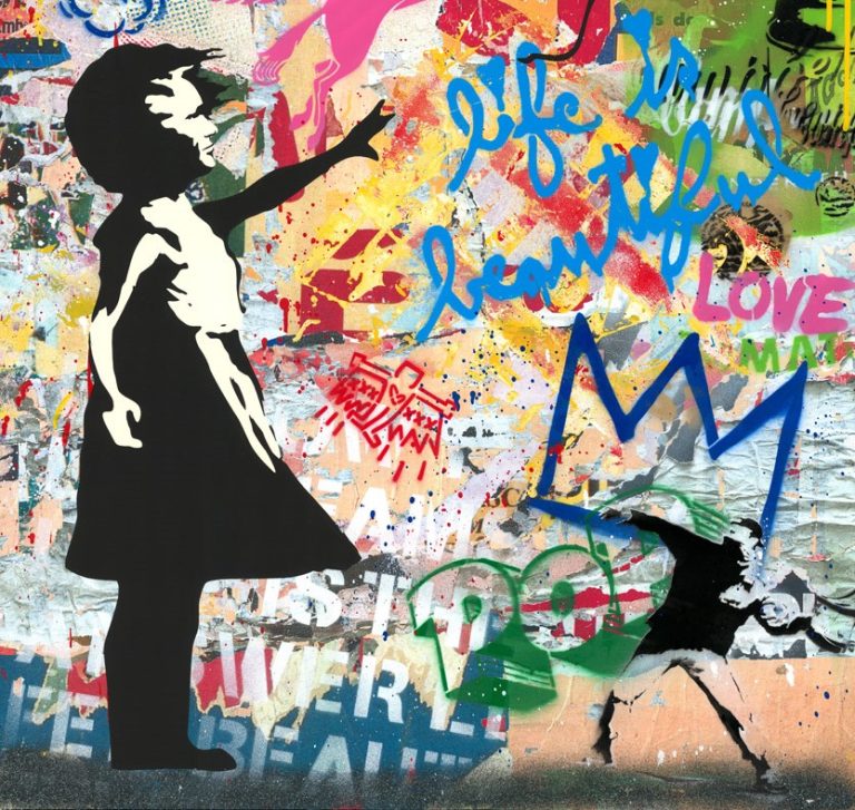 MR BRAINWASH Balloon Girl 127 X 96.5 Cm Technique Mixte Sur Papier (3)